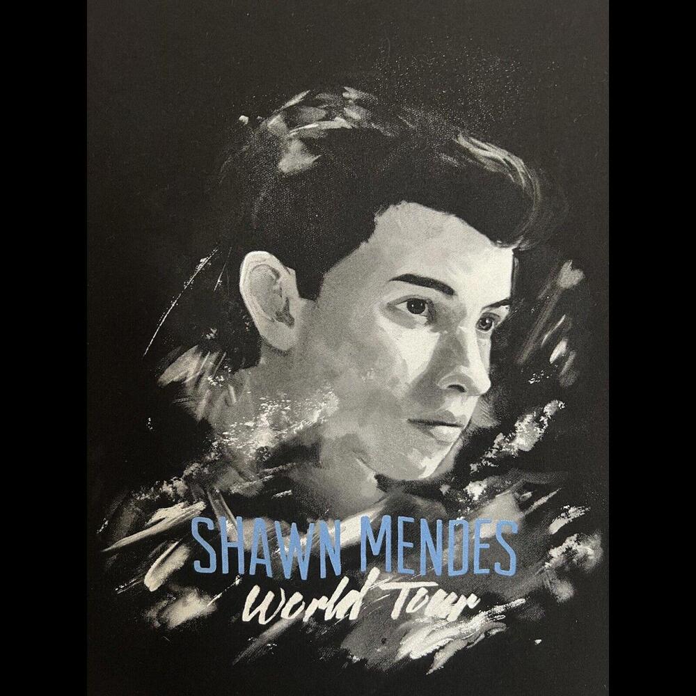 Shawn Mendes Shirt Adult Medium Black Concert World Tour